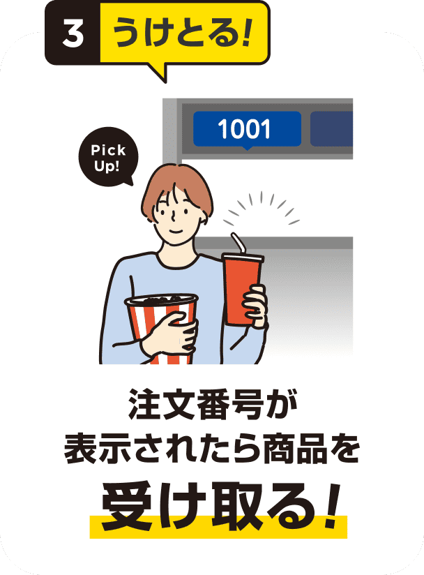 3.�����Ƃ�I�����ԍ����\�����ꂽ�珤�i���󂯎��I